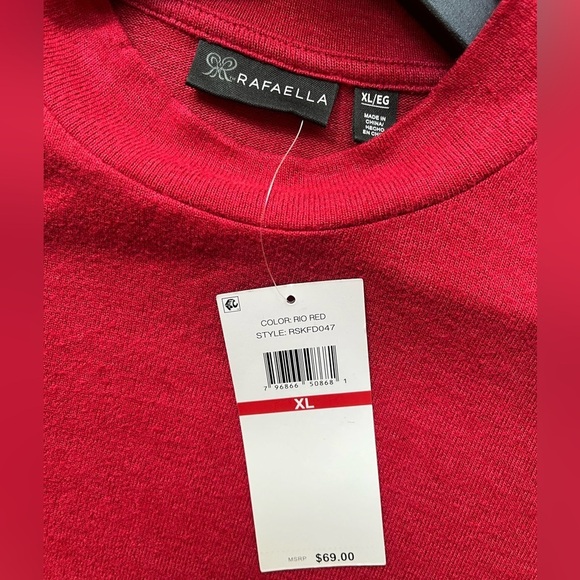 π NWT Rafaella Red Long Sleeve Gold Button Sweater, Size: XL - Picture 6 of 13